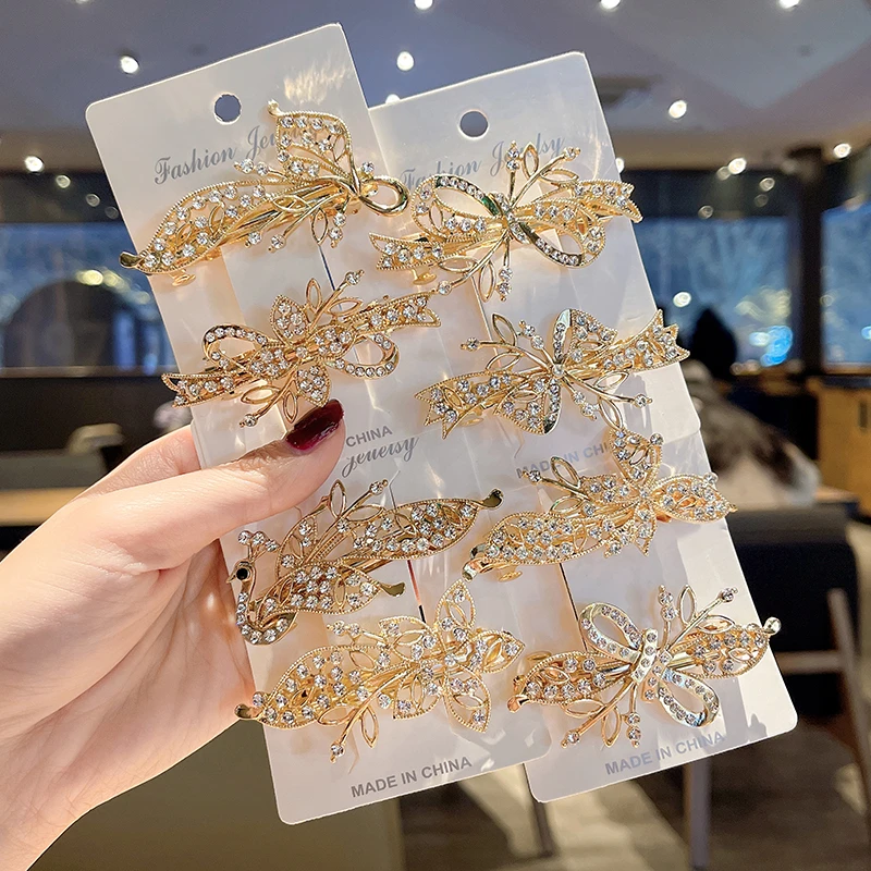 头发夹子发饰成人发卡顶夹简约甜美小号弹簧夹后脑勺夹子头饰批发