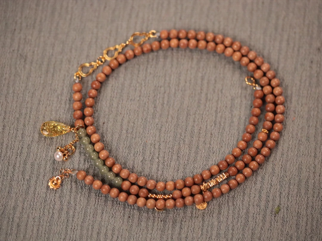 印度老山檀香4mm【葫芦】【万能链】木带宝珠串