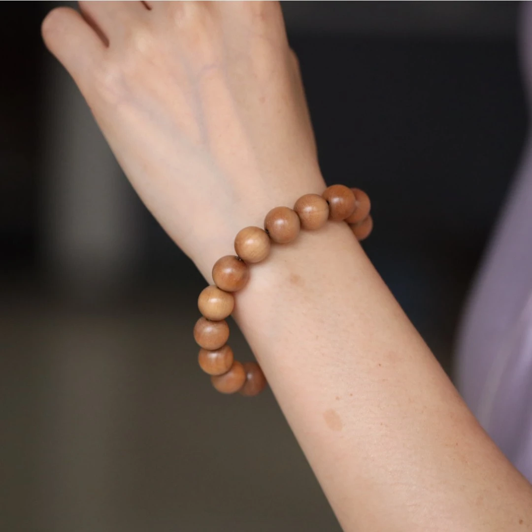 印度老山檀香1.2cm单圈-299【素串】