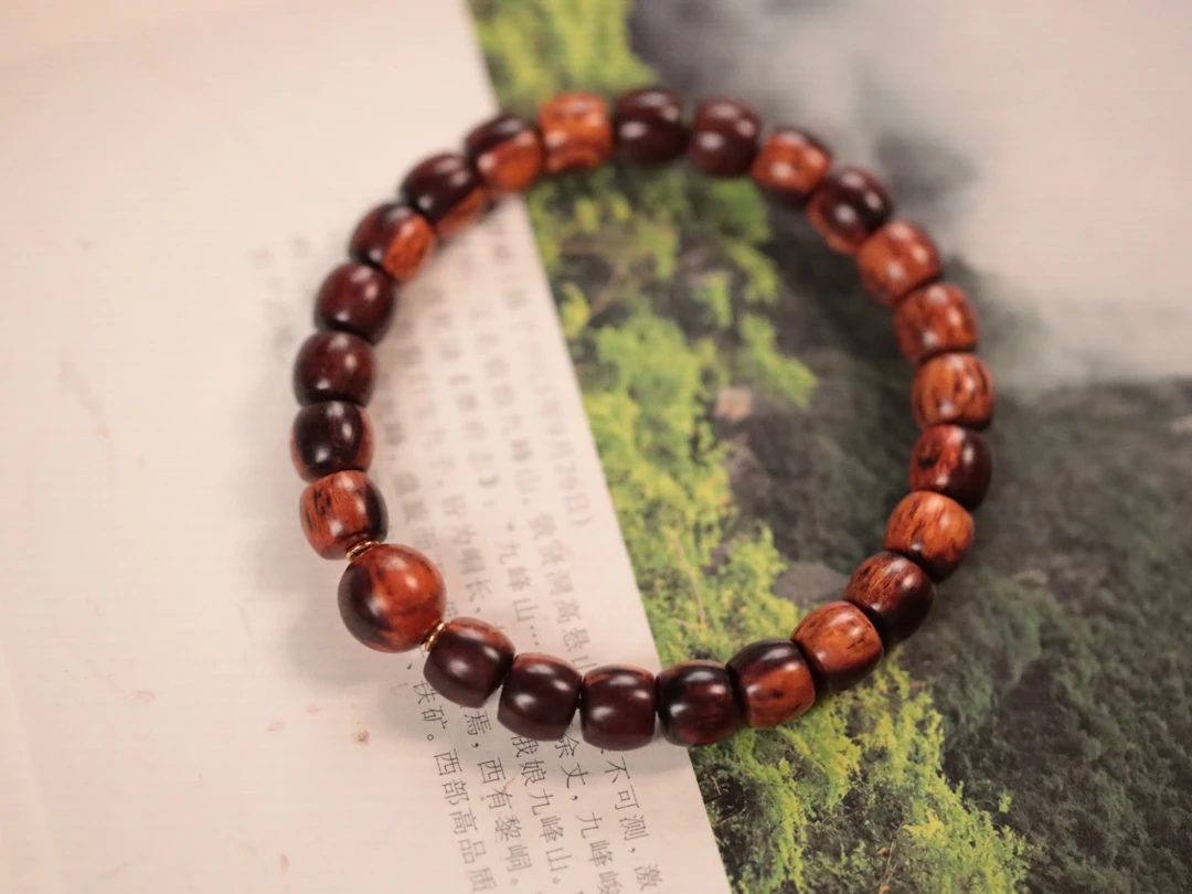 降真香 红降7x8mm直切单圈手串-299