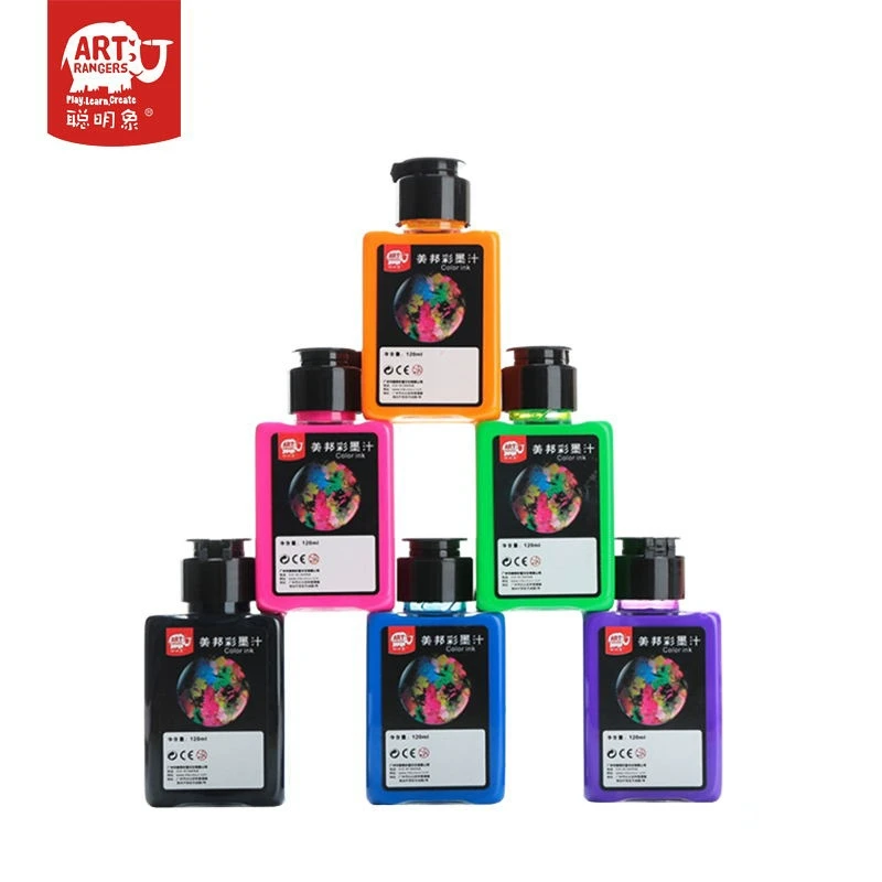 美邦彩美邦彩墨墨汁水洗彩色聪明墨水专用国画荧光颜料120毫升