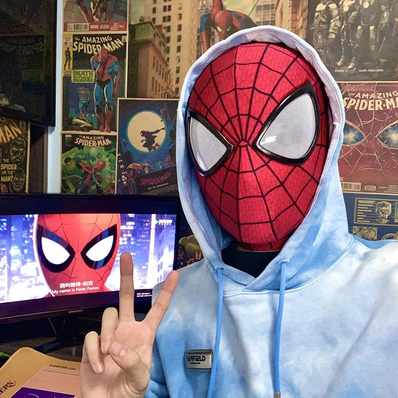 超凡蜘蛛侠头套男生正版潮牌cos服同款面具纵横宇宙动漫格温面罩