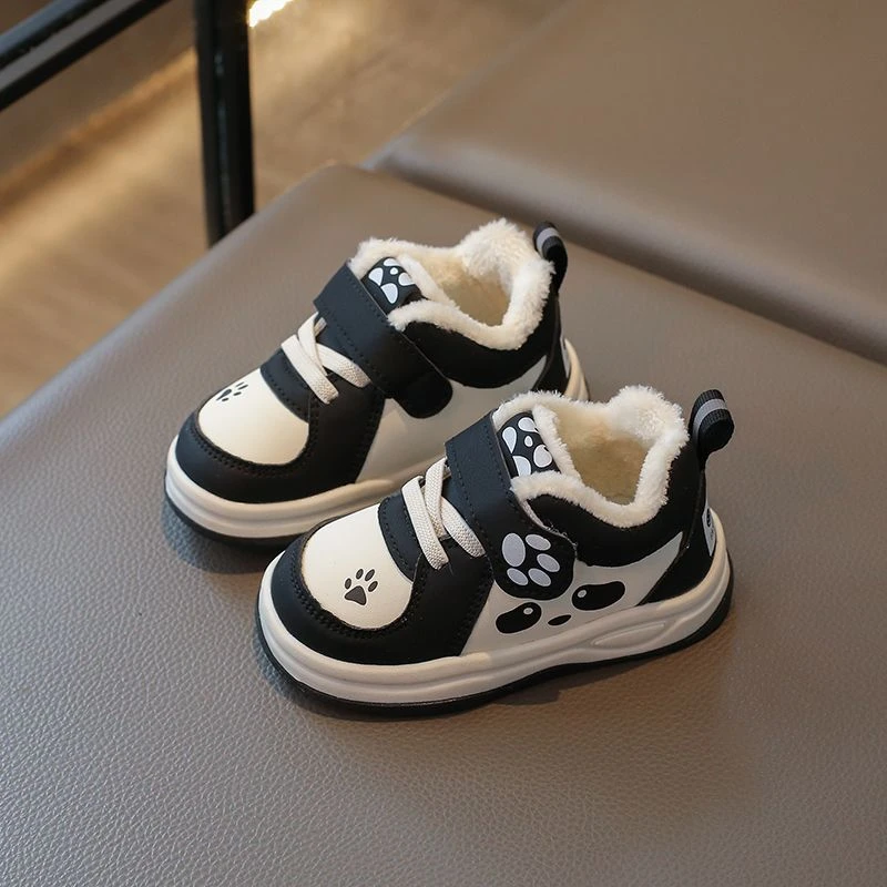 女童宝宝学步鞋男童软底防滑鞋子2024冬季新款棉鞋儿童加绒保暖鞋