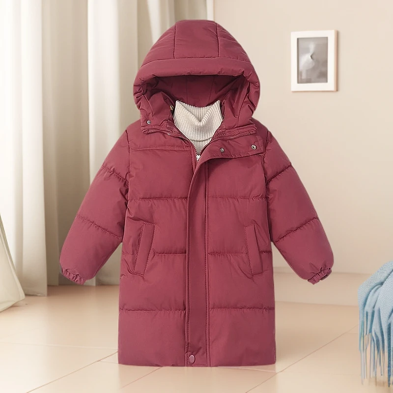 韩版秋冬季连帽棉服婴幼儿男童女童棉袄中长款保暖棉衣外套装上衣