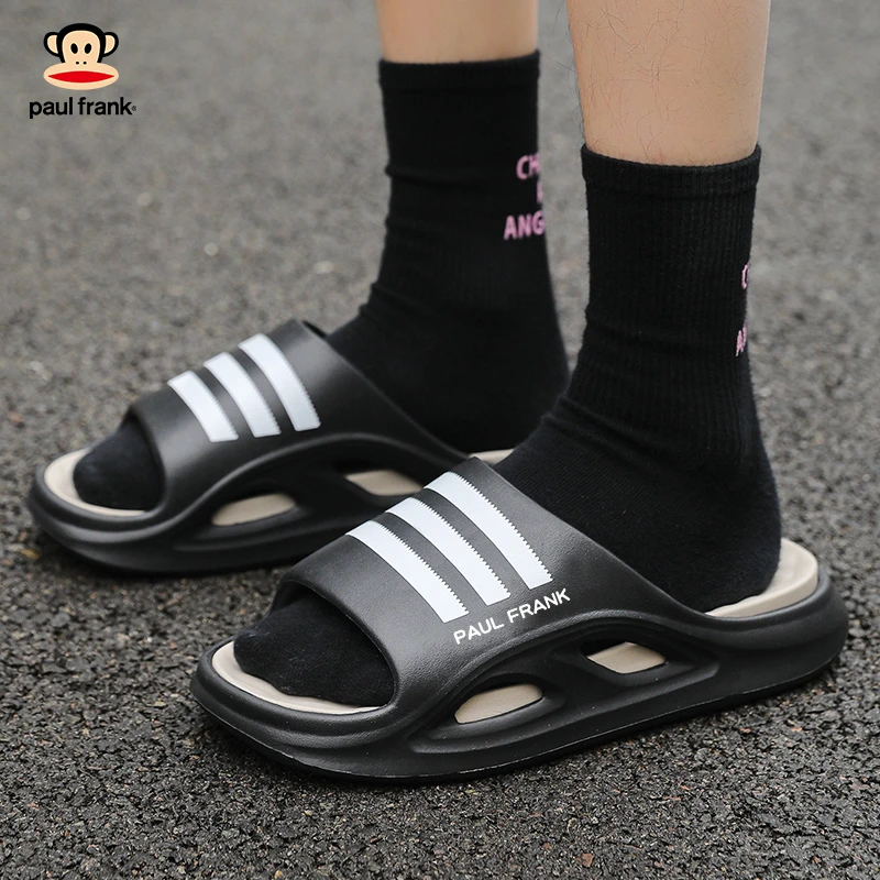 2024大嘴猴情侣一字拖家居室外条纹凉拖鞋EVA可拆卸