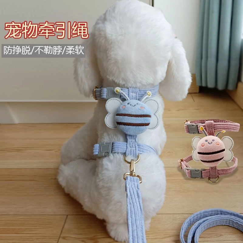 狗狗牵引绳外出溜猫绳防挣脱可调节网红小猫狗链子栓狗绳宠物用品