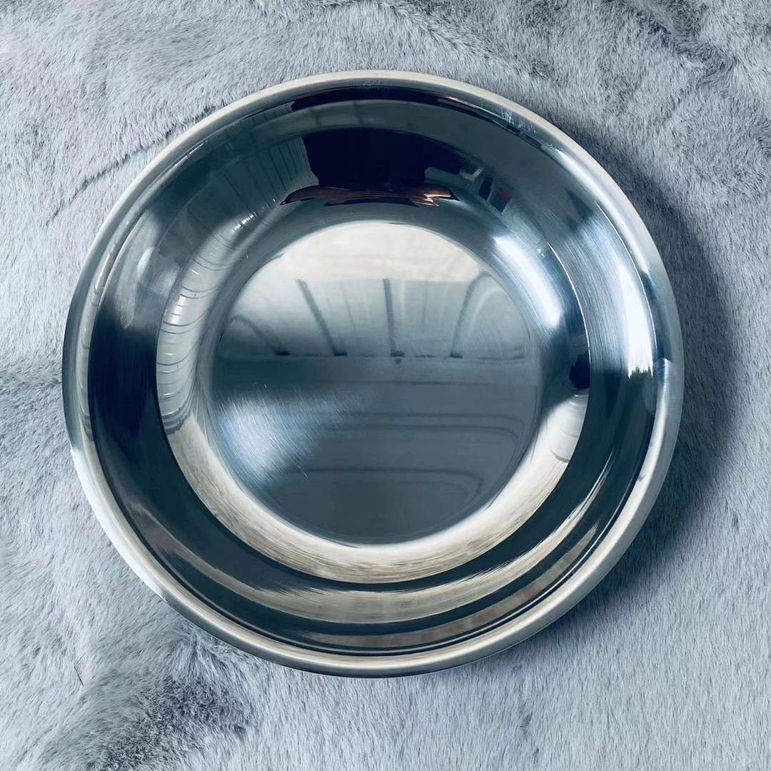 内外镜光三层钢盘加厚餐盘蔬菜盘果盘