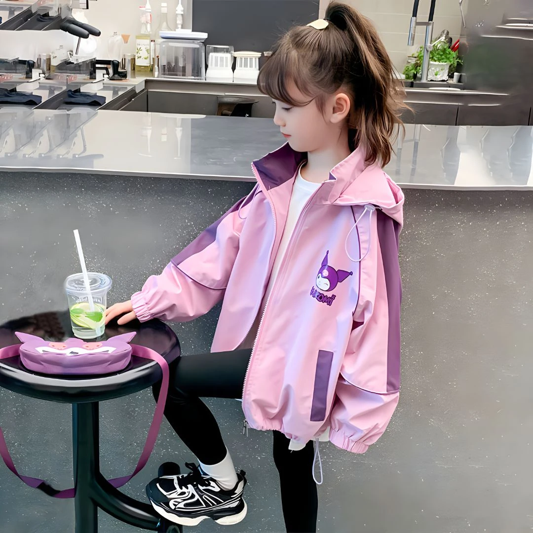 女童外套春秋2025新款春秋款洋气中大童网红库洛米时尚三合一风衣