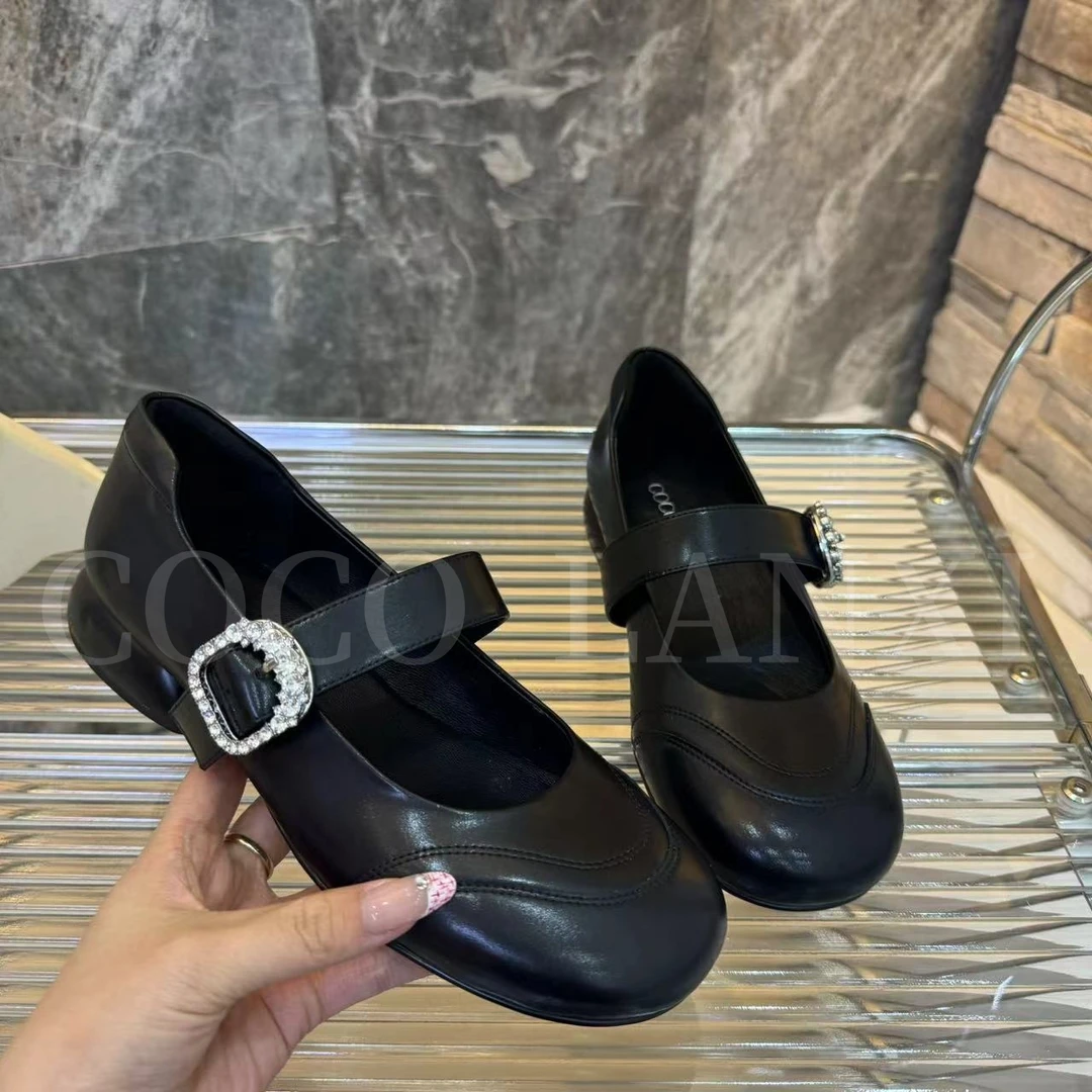 【KAGE】百搭女士黑色软底浅口圆头低跟女鞋24DX359LX