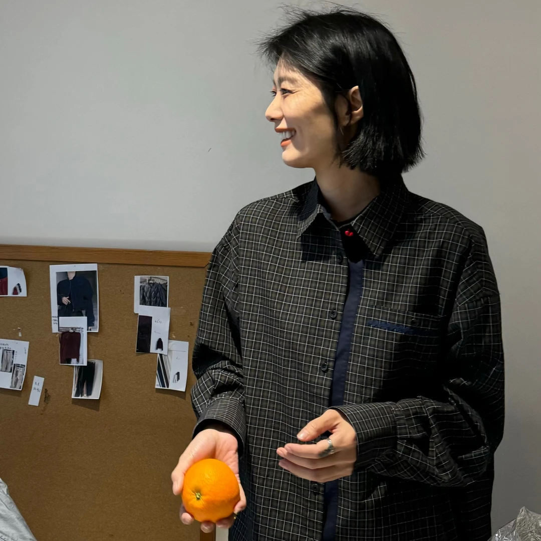 慵懒复古绿格宽松衬衫