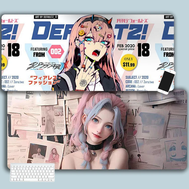 02动漫鼠标垫超大号电脑桌面垫子学生宿舍笔记本游戏办公滑鼠标垫