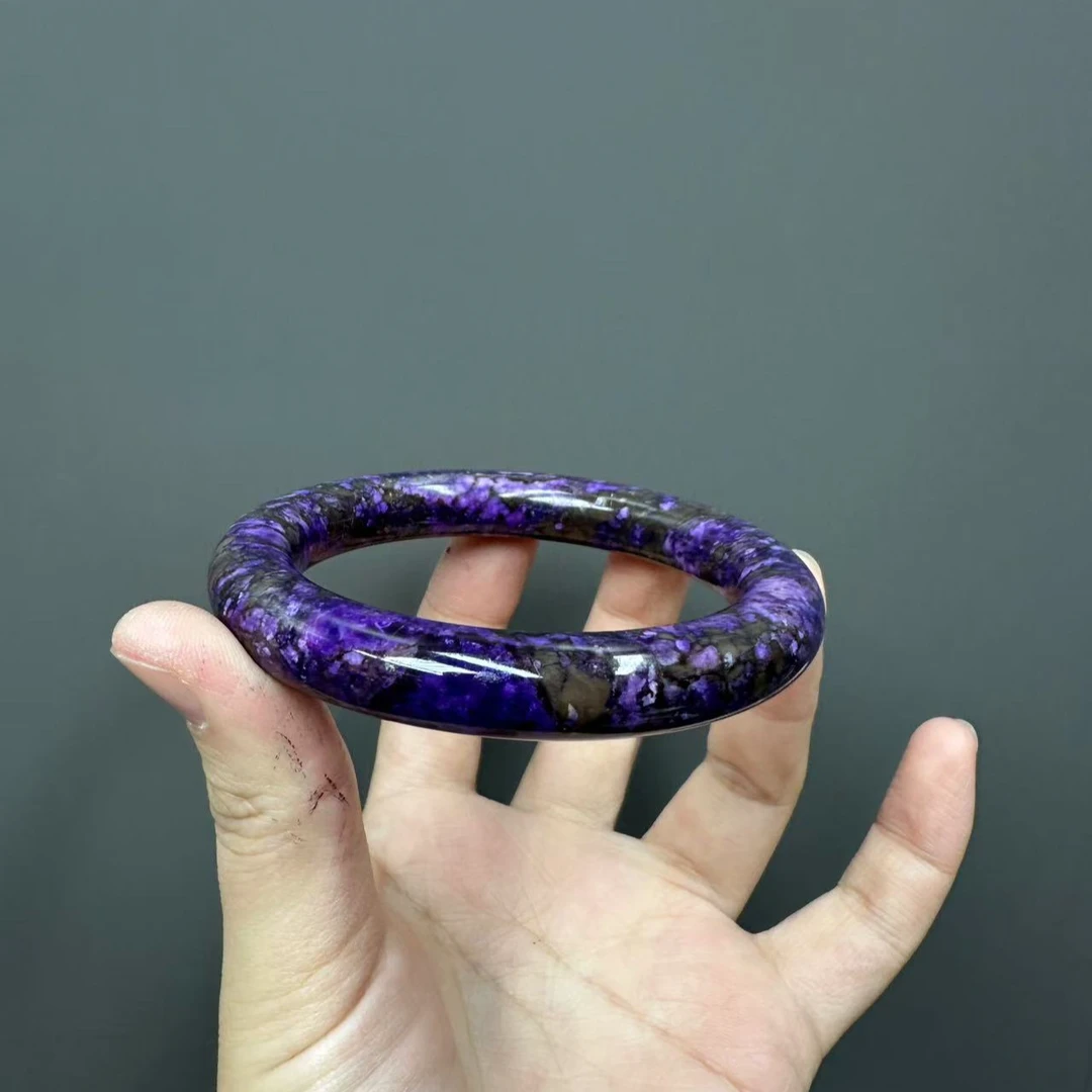 高货紫色圆条手镯