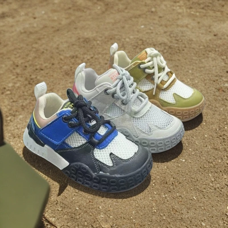 秋季校园开学季男女童网面板鞋软底百搭儿童休闲老爹鞋 230305