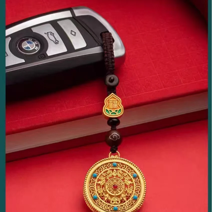 古法沙金五福圆满挂件锁匙扣手机挂件