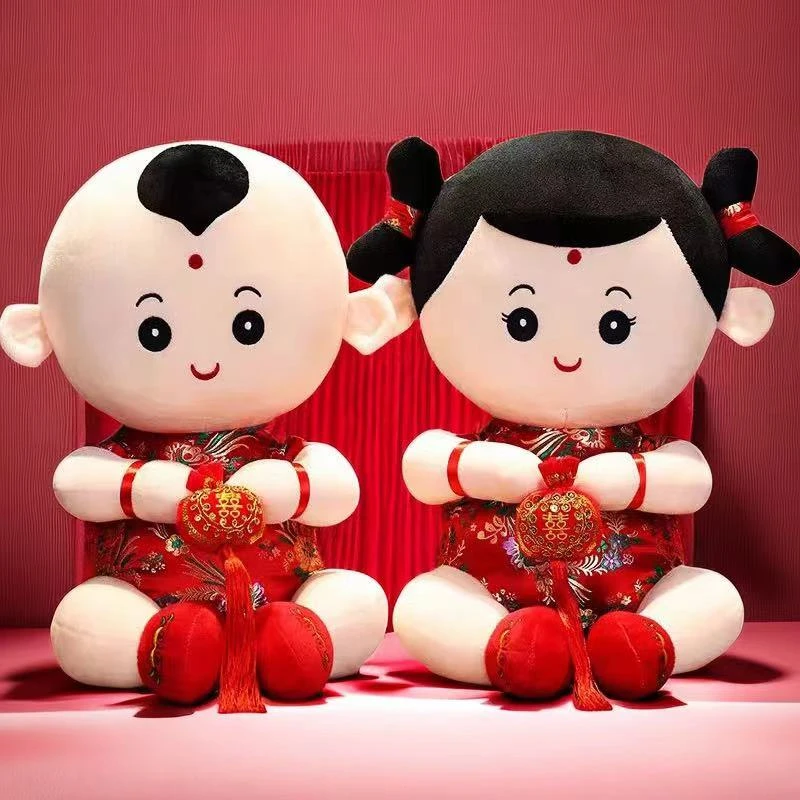 新婚压床娃娃金童玉女婚庆公仔婚房布置早生贵子礼物