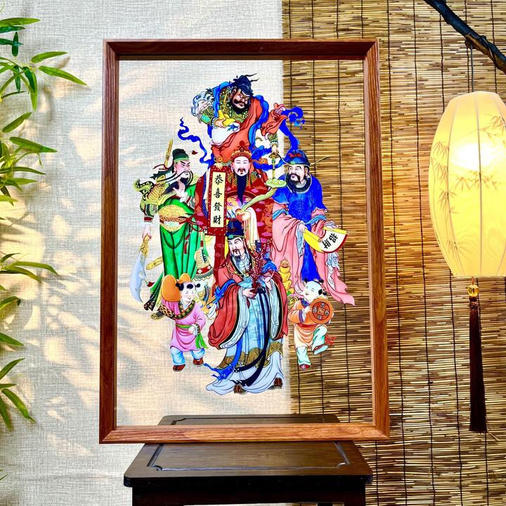 【五路财神】新中式装饰画摆件送礼送朋友客厅玄关家居店铺装饰挂画