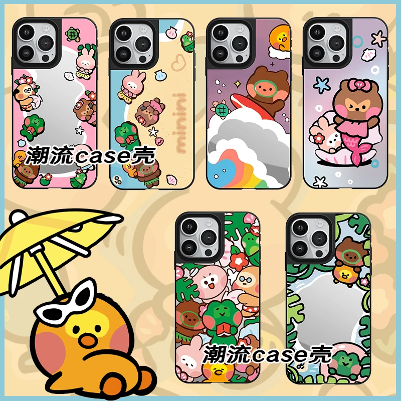 原版原标【MININI海滩系列】适用苹果15Pro卡通手机壳iphone14保护