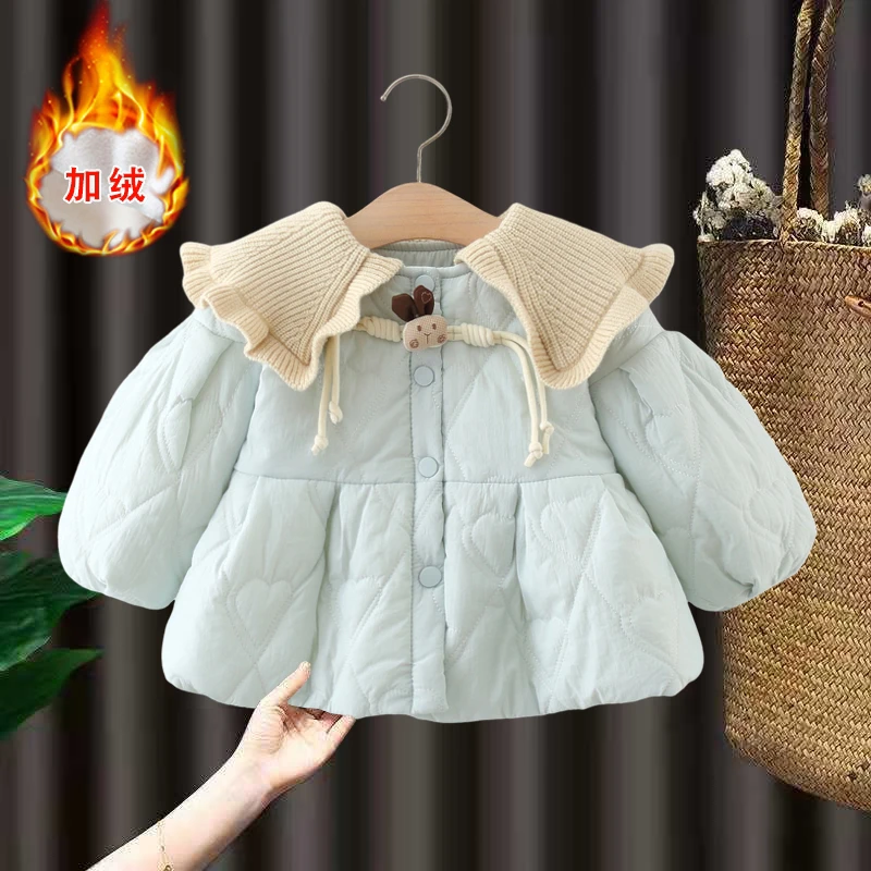 女童冬装棉衣2024新款宝宝冬季棉袄洋气女孩保暖棉服婴儿加厚外套