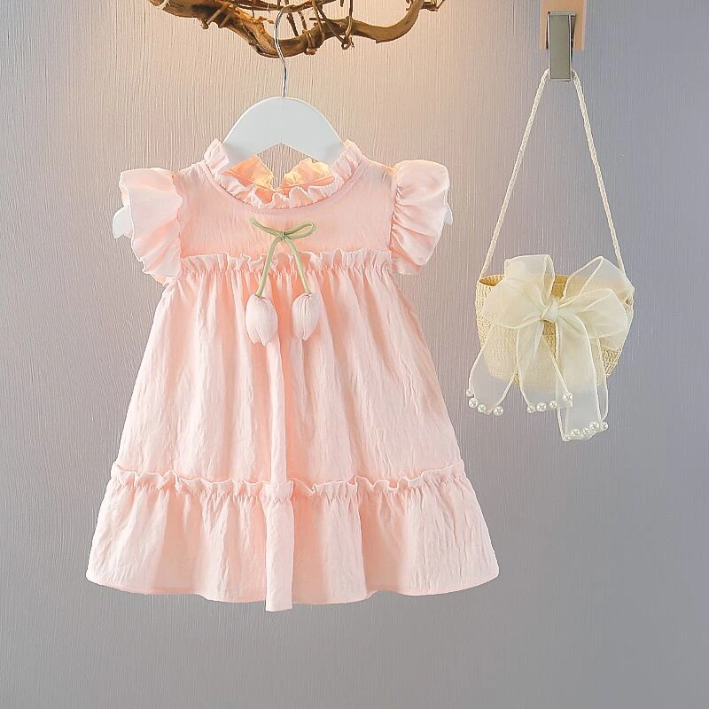女童夏季连衣裙0-1岁3洋气小女孩宝宝纯棉薄款背心裙子婴儿公主裙