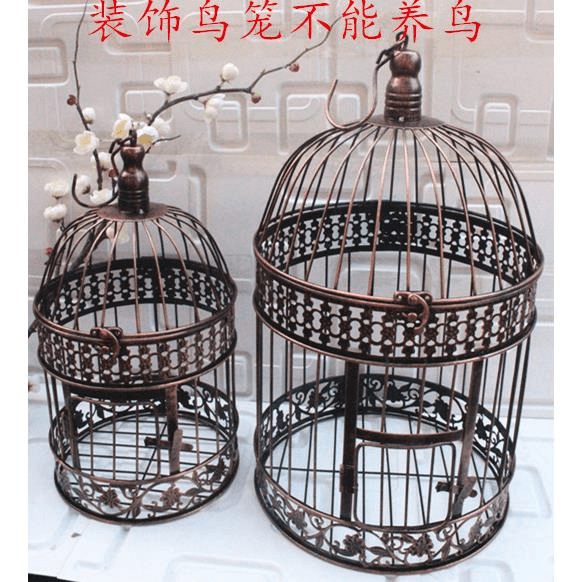 铁艺鸟笼欧式铁艺鸟笼 婚庆装饰花笼摆件 道具鸟笼 挂款花架鸟笼