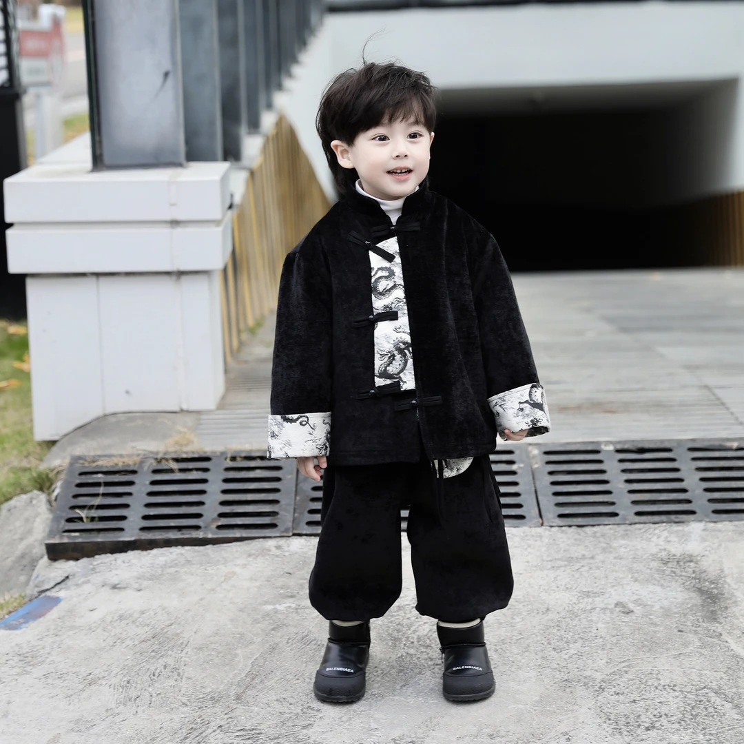 【粉丝现货福利】Jimmy妈童装 儿童新中式拜年服国潮复古夹棉套装