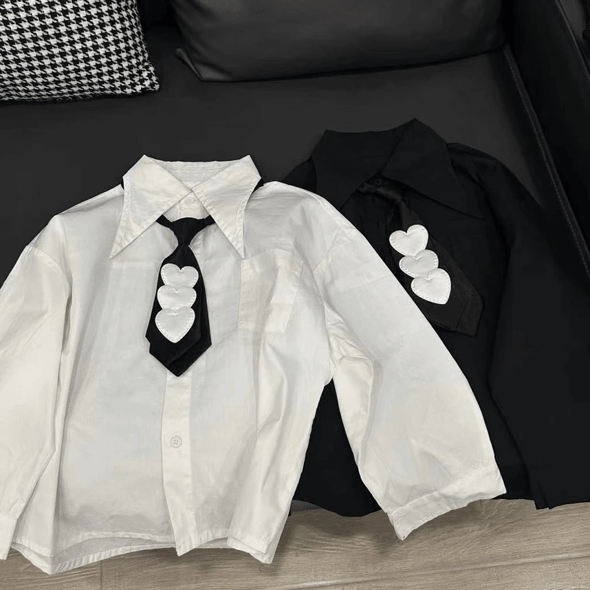 【现货】Jimmy妈童装 生日那天 秋季儿童尖领韩版百搭痞帅宽松衬衫