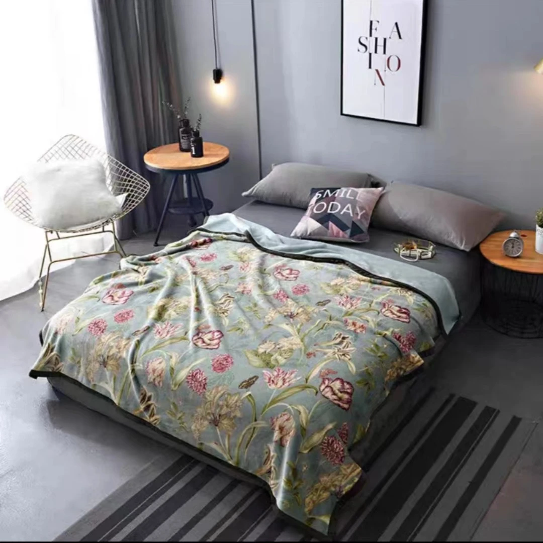 高档云毯盖毯多功能双面印花加厚法兰绒单人午睡毯休闲毯睡毯机洗