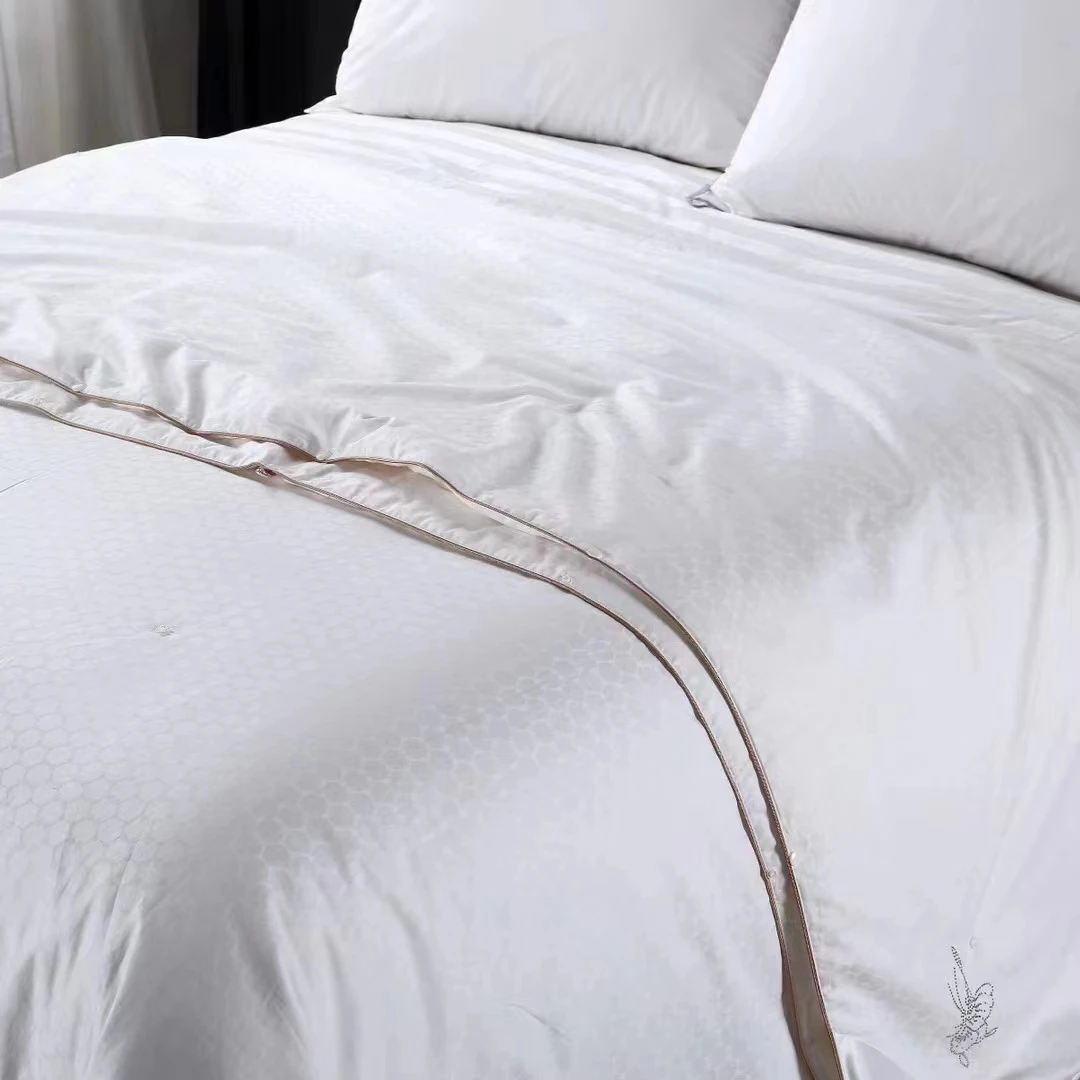 蚕丝被轻奢纯色简约100%双宫桑蚕丝四季通用被子