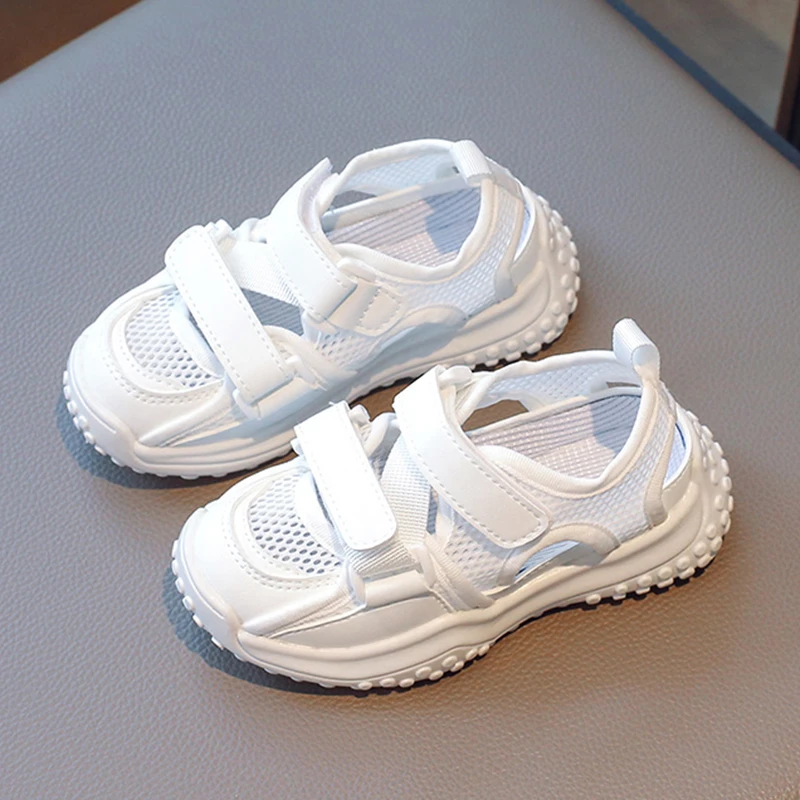 ABC儿童凉鞋2024夏季新款女童运动鞋子夏款男童小白鞋包头单网鞋