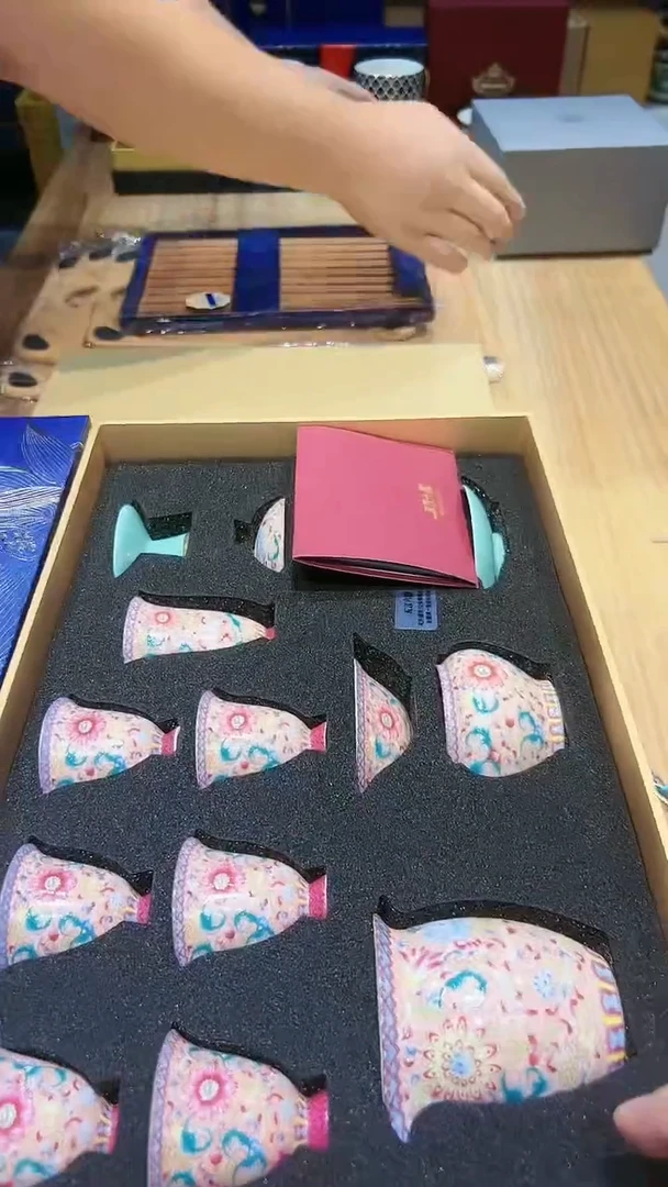 【闪购商品】瓷片花开盛世12头盖碗套