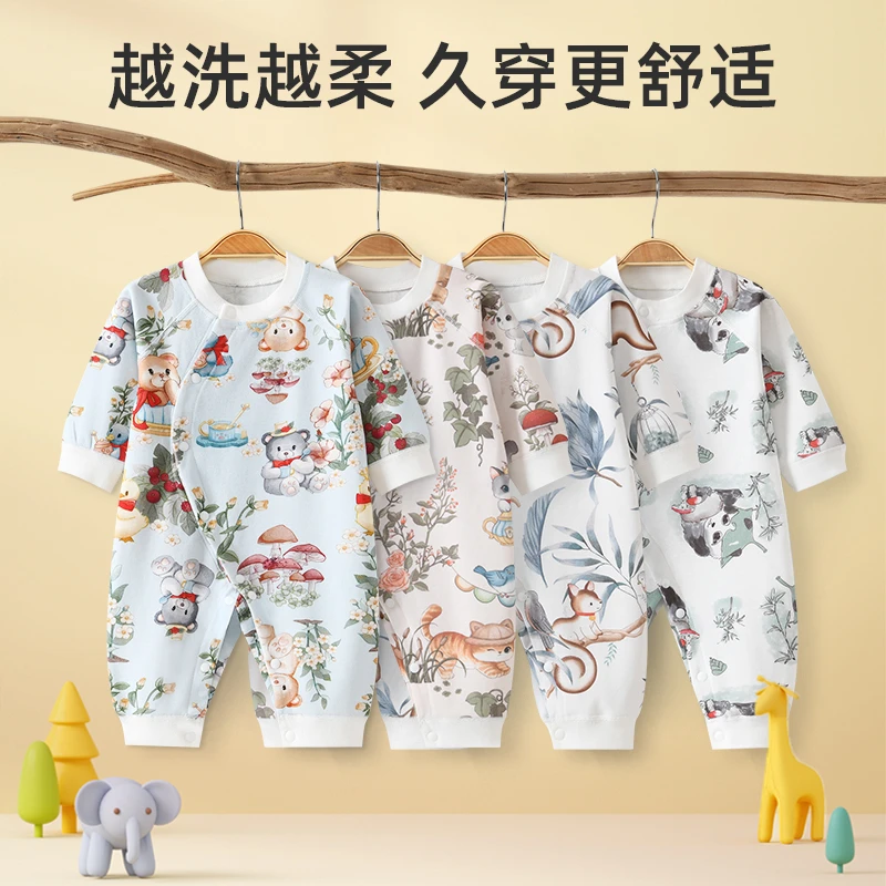 婴幼儿婴儿爬服哈衣外出服宝宝纯棉四季蝴蝶衣幼儿新生儿新生