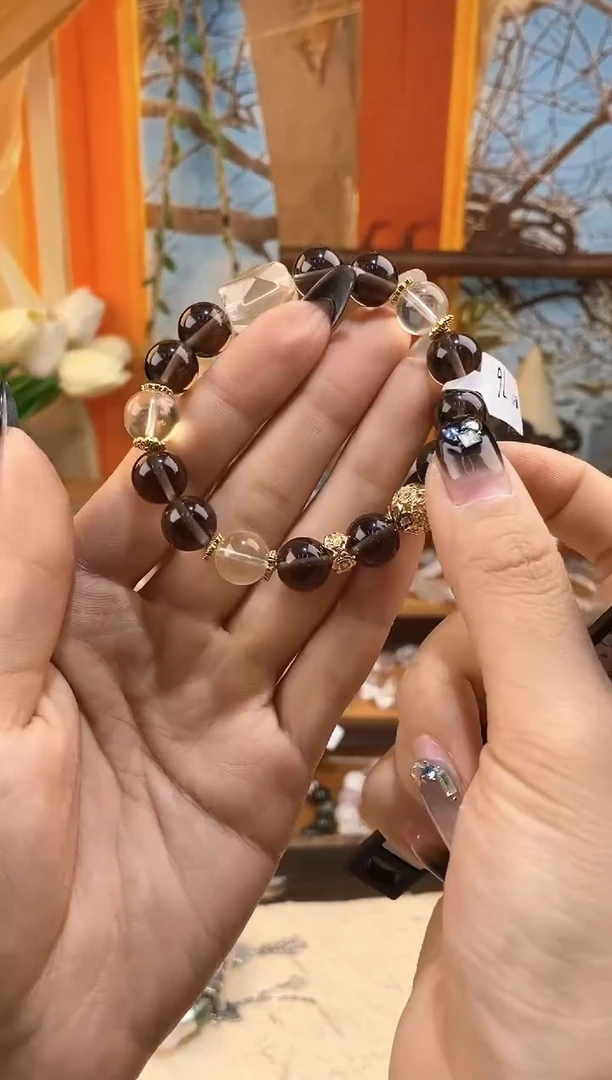 【闪购商品】水晶手链未镶嵌茶晶黄水