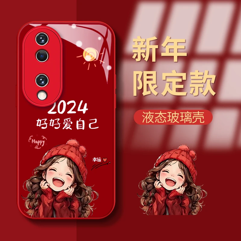 适用荣耀80Pro幸运女孩防摔保护套网红女款ins全包高颜值手机壳