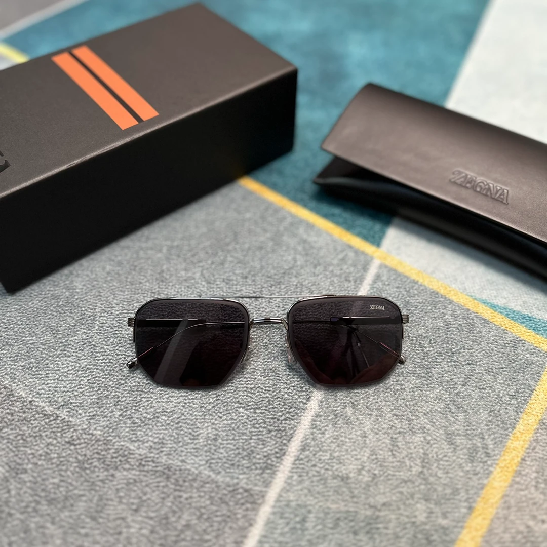 全新未使用  ZEGNA/杰尼亚  男士经典休闲太阳镜ZY007