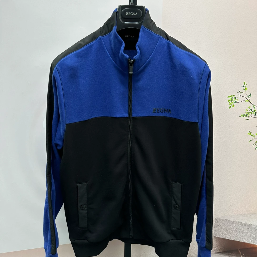 全新未使用  ZEGNA/杰尼亚  男士休闲运动服ZEY005时尚立领拼色
