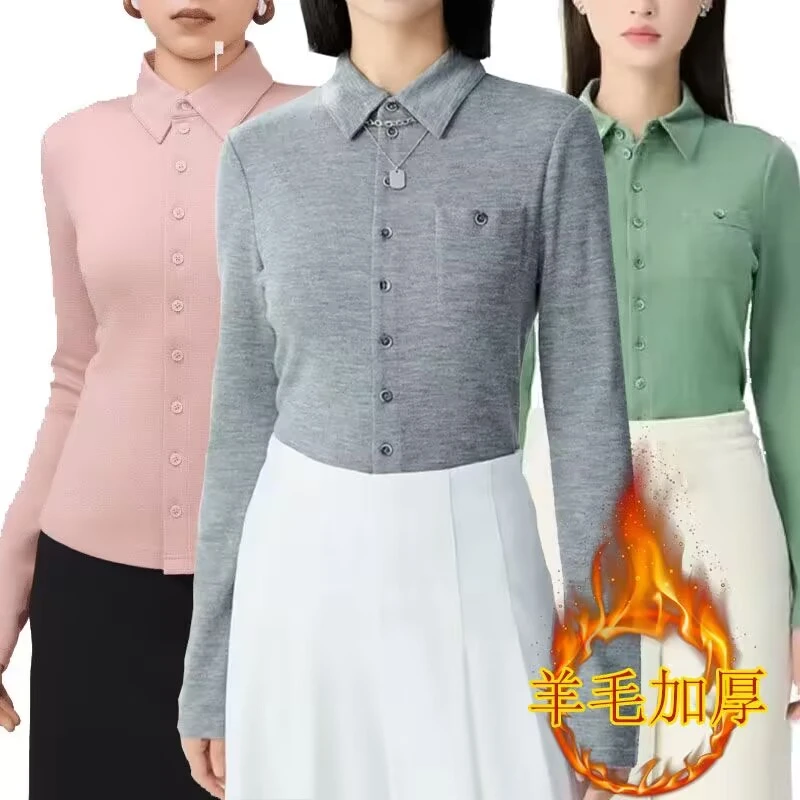 【商场同款】翻领衬衫早春新款保暖口袋纯色美拉德百搭衬衣1300820