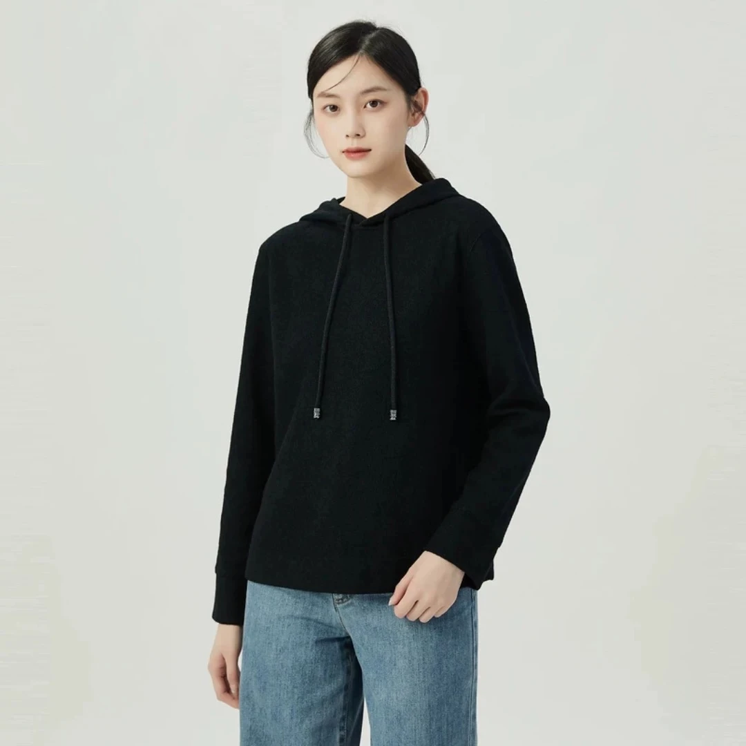 【商场同款】秋冬新款连帽卫衣宽松百搭套头纯色长袖上衣女1300918