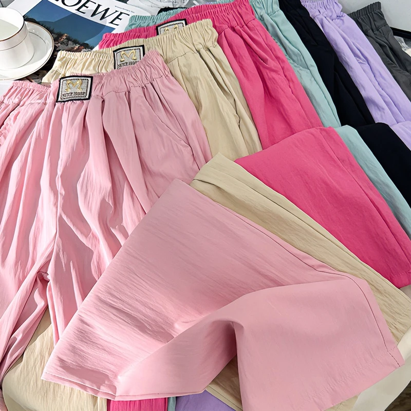 酷唛童女童夏季山本裤儿童百搭韩版薄款阔腿休闲裤直筒宽松防蚊裤