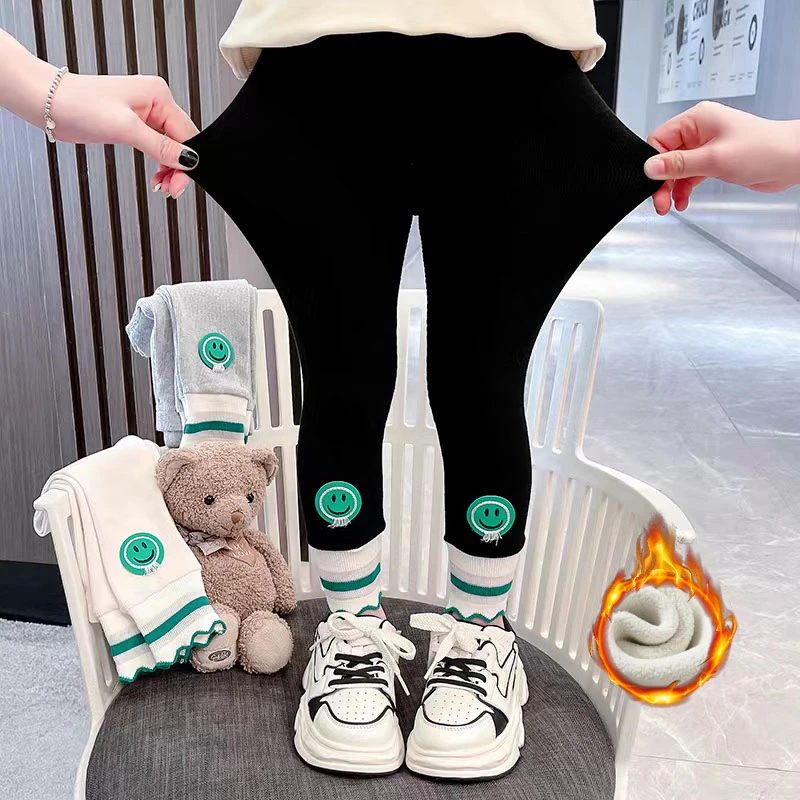 女童秋冬加绒打底裤儿童洋气春秋外穿休闲裤冬款加厚中小童保暖裤