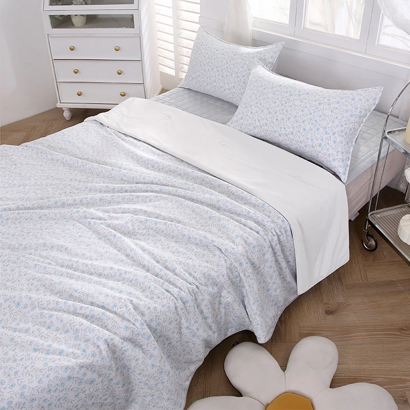 幼儿园 新生儿 凉感被子 针织 夏季 柔软 日韩风格春秋白底空调被