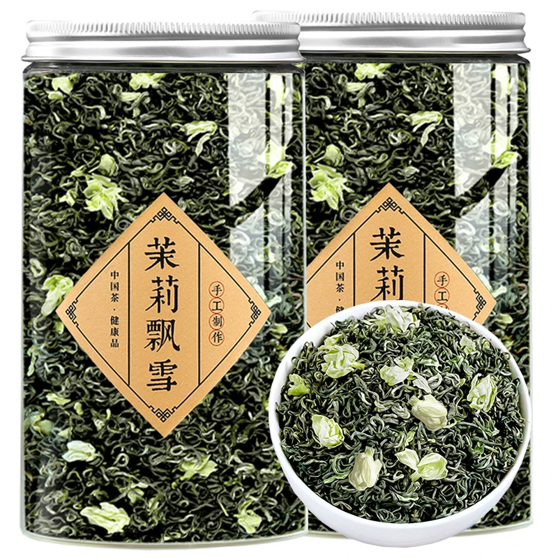 茉莉花茶2025年新茶叶茉莉飘雪浓香炒花飘雪花草茶散装罐装礼盒装