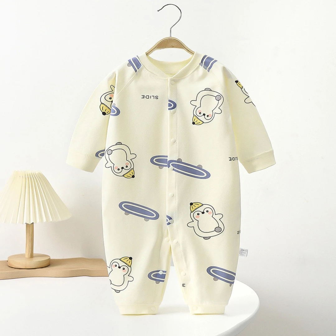 婴儿连体衣新生儿衣服纯棉睡衣春秋款套装宝宝空调服夏季哈衣爬服