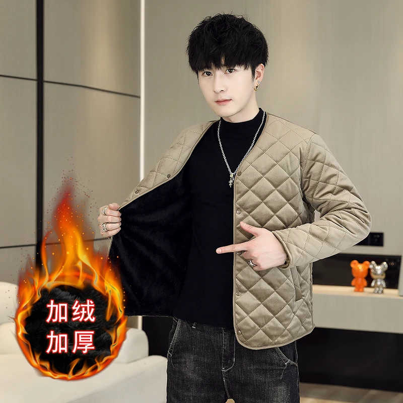 加绒加厚内胆男士棉服短款秋冬轻薄中青年男款上衣保暖男士棉袄