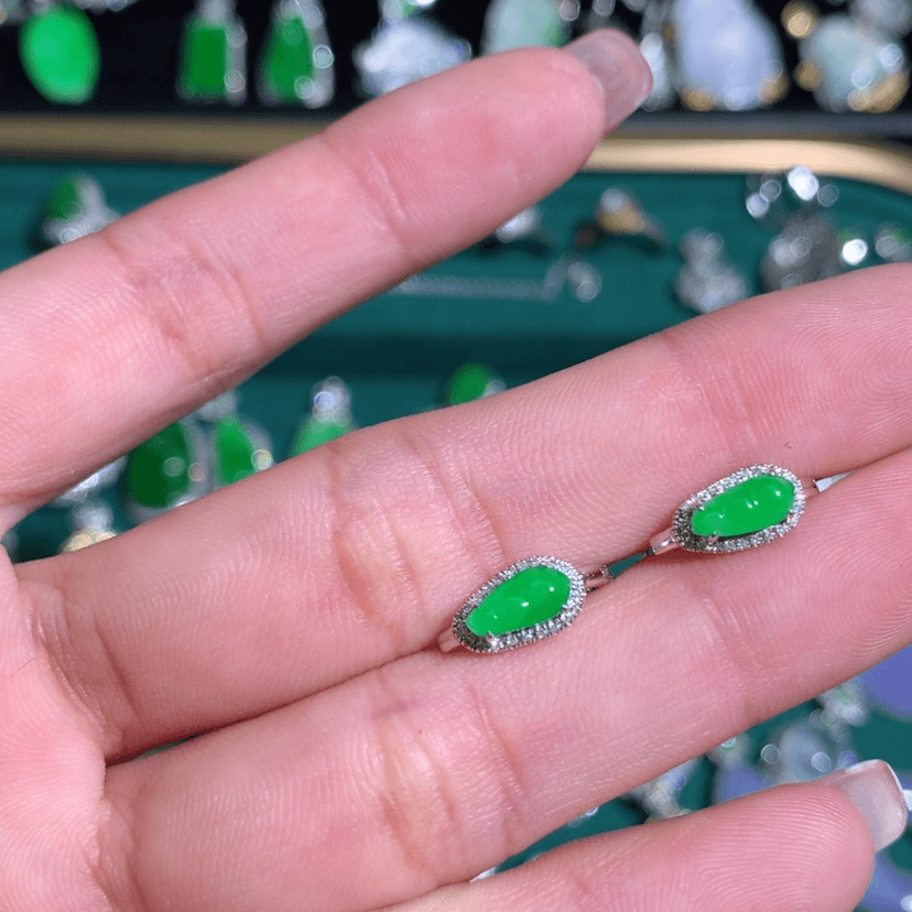 【闪购商品】翡翠天然a货翡翠18K金镶嵌菜**呀