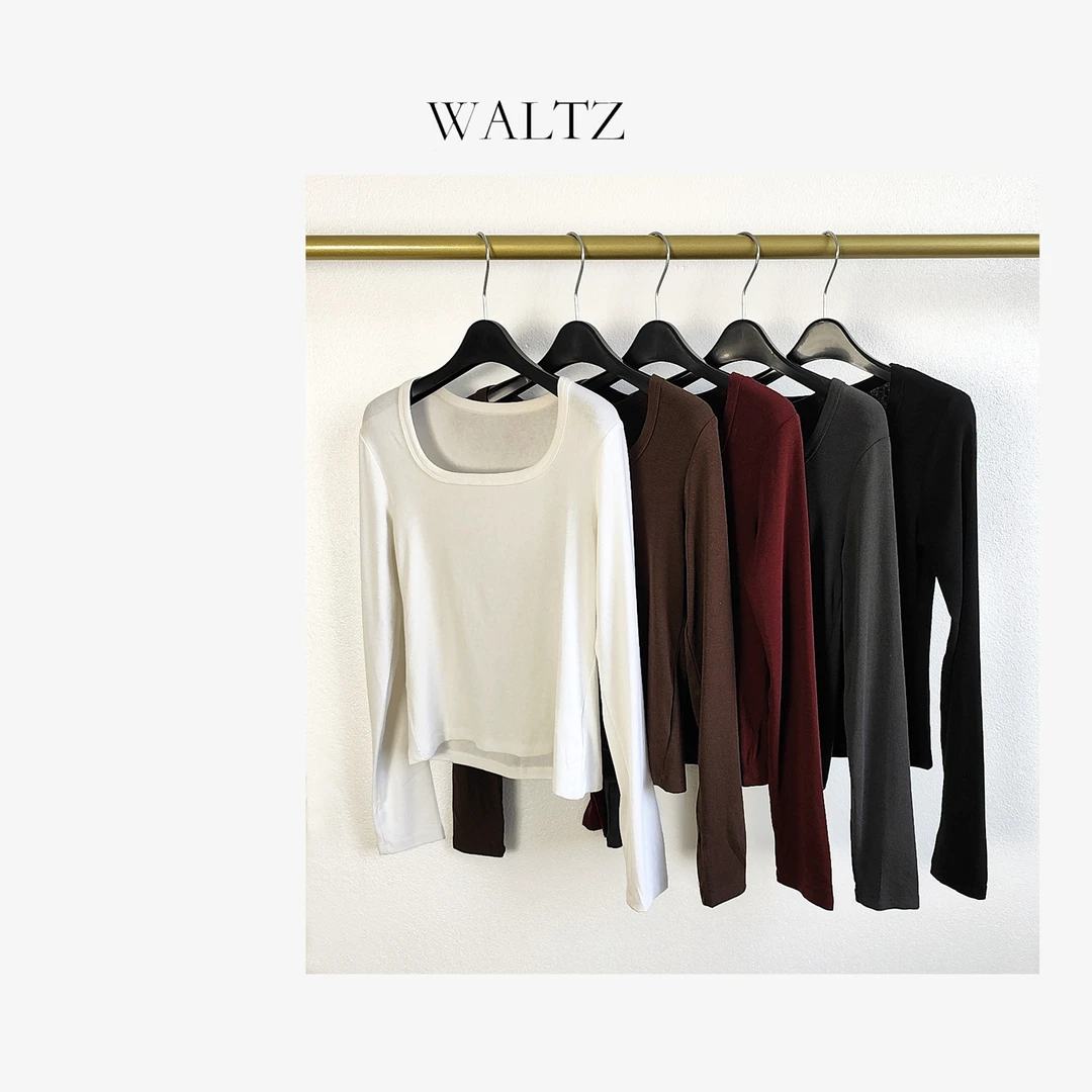 25年秋冬新款方领多色百搭打底衫