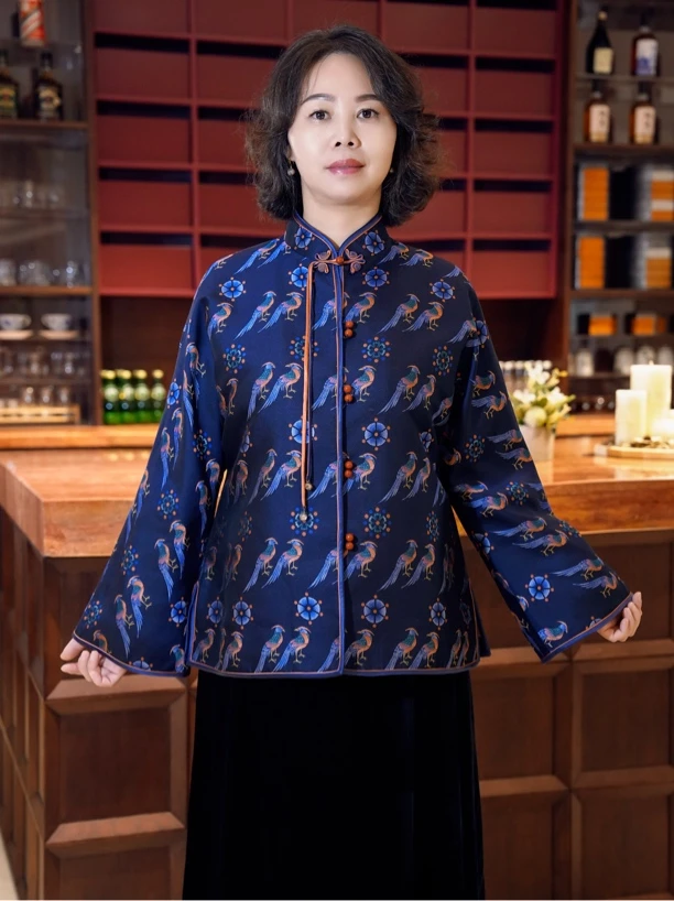 菁菁古韵｜上久楷五彩瞿鸟新中式高端外套 复古时尚百搭