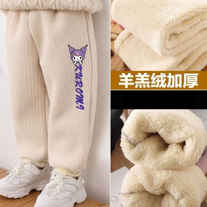 儿童棉裤秋冬新款加绒加厚男女童运动裤中小童洋气百搭灯芯绒长裤