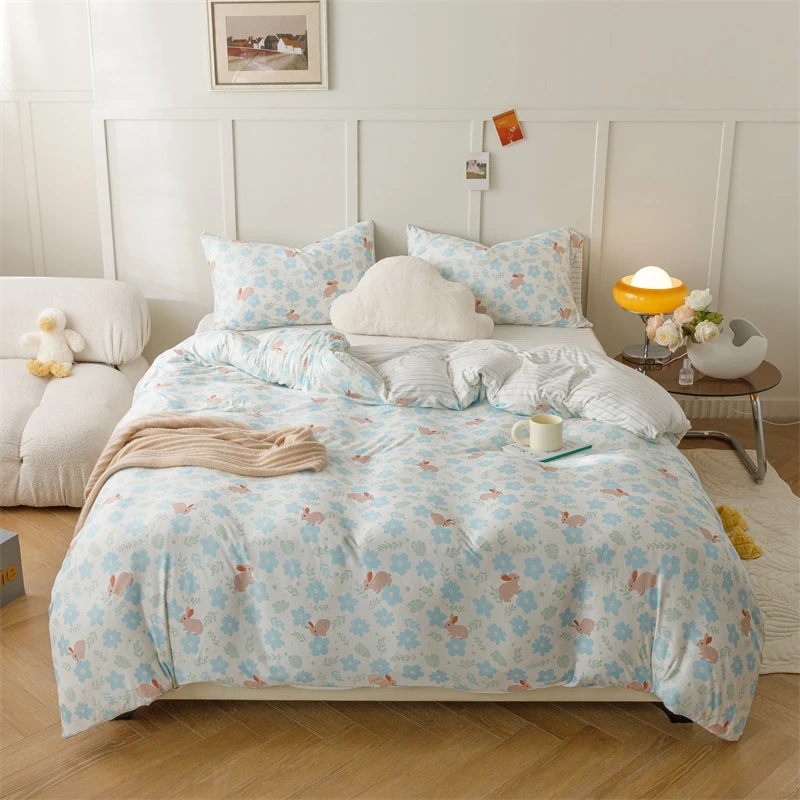 【晴美】超柔亲肤针织印花四件套