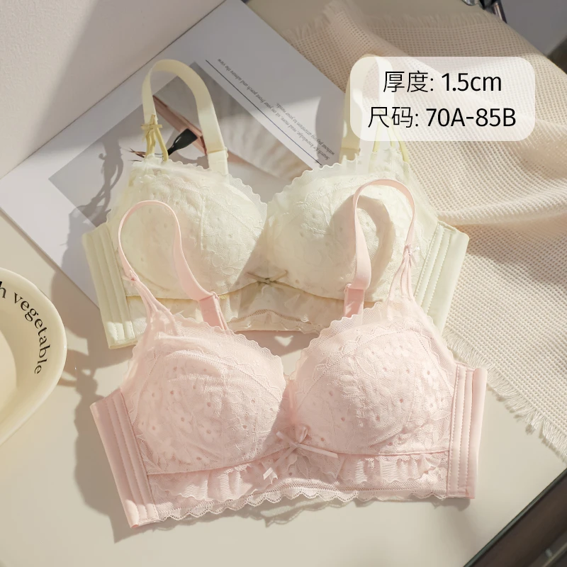 调整型内衣女聚拢小胸2023爆款无钢圈收副乳防下垂蕾丝文胸不空杯