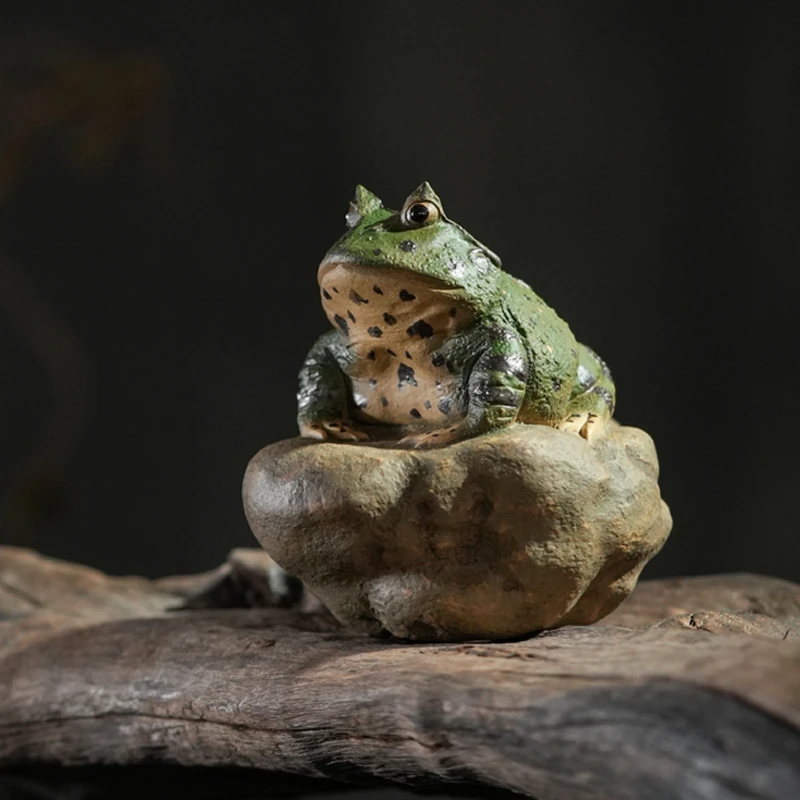 宜兴雕塑 徐峰紫砂徐箫凡全手工茶宠 茶玩壁虎 蟾蜍 金蟾角蛙青蛙